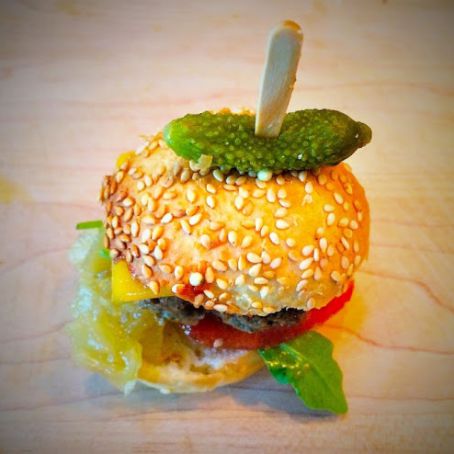 Mini Cheeseburgers with Rosemary Onion Jam-Joseph