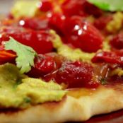 Hummus - Curry  Flat Bread with Tomato Chutney