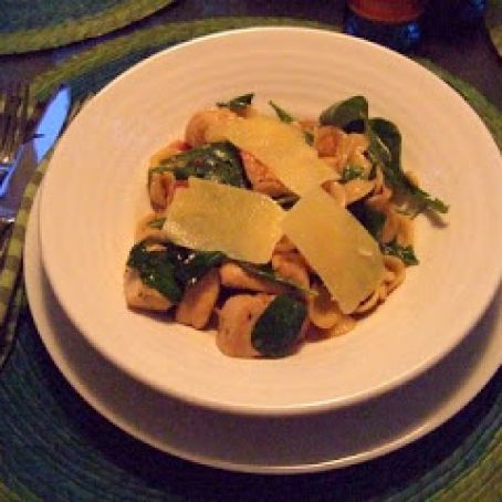 Dubliner Chicken with Pasta, Pancetta and Arugula