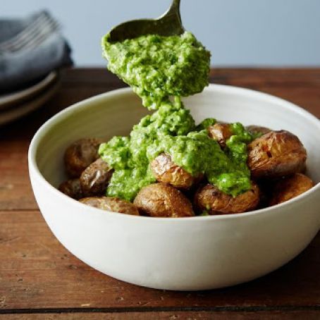 Roasted Potatoes with Green Sauce