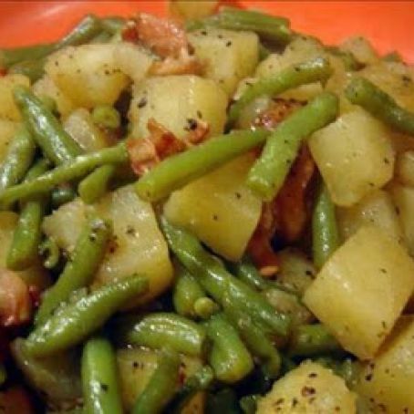 Crockpot Ham, Green Beans and Potatoes