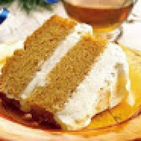 Pumpkin Angel Food Cake with Creamy Ginger Filling