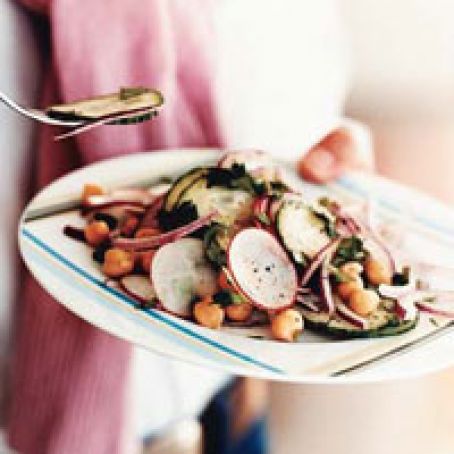 Marinated Chickpea Salad with Radishes and Cucumber