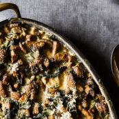 Spinach, Mushrooms, and Cream for Dinner