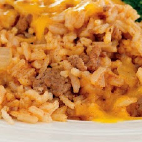 BBQ Cheeseburger and Rice Skillet
