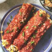 Sweet Corn & Ricotta Cannelloni with Sauteed Summer Squash