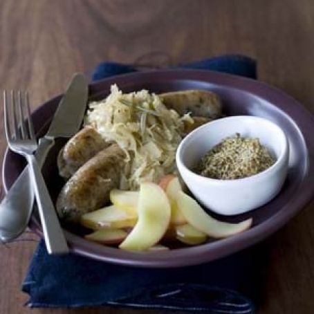 Baked Sausage with Sauerkraut and Apples