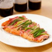 Salmon with Scallions and Bacon