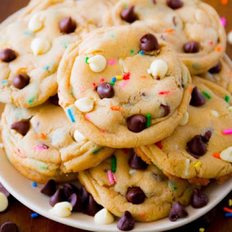 Cake Batter Chocolate Chip Cookies