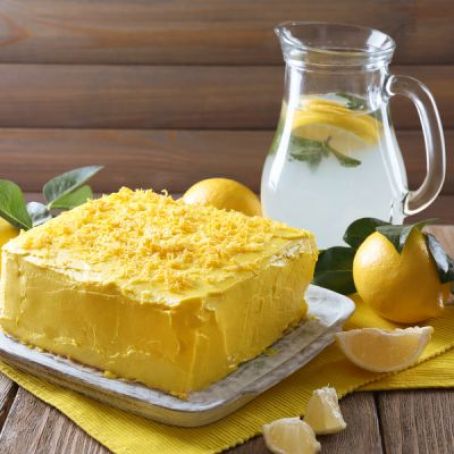 No-Bake Lemon Cake with Lemon Zest Frosting