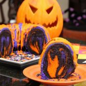 Amazing Halloween Rainbow Party Bundt Cake