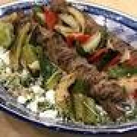 Greek Kabobs and Orzo Pilaf with the Works