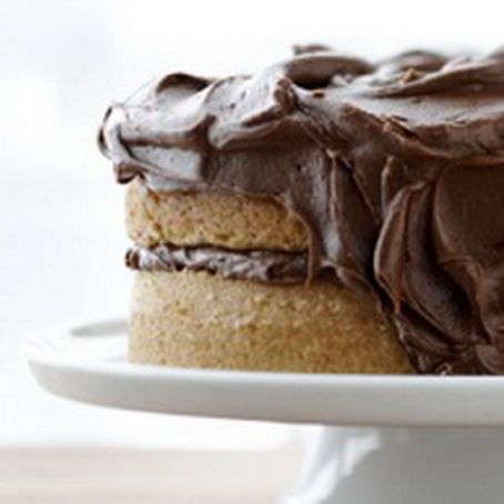 Yellow Cake with Chocolate Butter Frosting