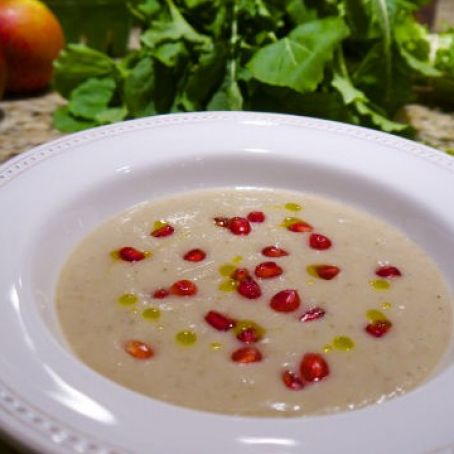 Seasonal Chef Recipe: Jerusalem Artichoke, Celery Root and Pomegranate Soup