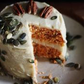Carrot Cake With Creamy Cashew Lemon Frosting [Raw Vegan]
