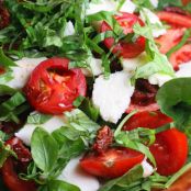 Chopped Caprese Salad with Fresh Spinach and Quick Balsamic
