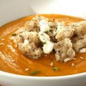 Carrot Soup with Sesame Seeds and Chives