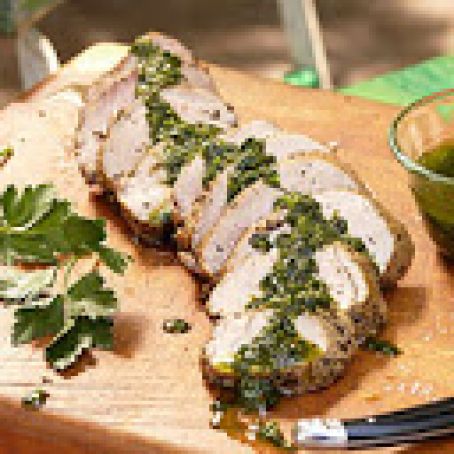 Pork Tenderloin with Garlic-Herb Sauce
