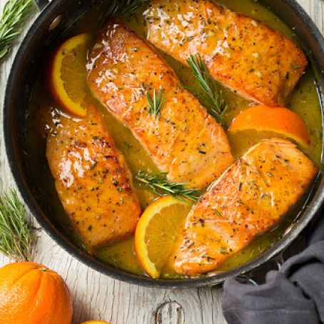 Orange-Rosemary Glazed Salmon