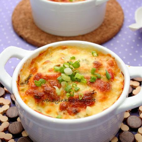 RICE - Cheese Baked Rice with Prawns