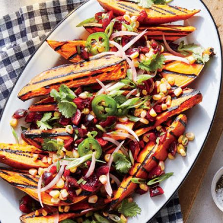 Grilled Sweet Potatoes with Fresh Cherry Salsa