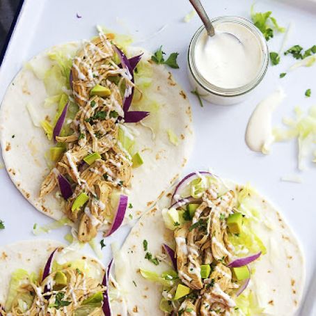 Slow Cooker Ranch Chicken Tacos