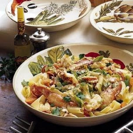 Pappardelle with Lobster, Leeks and White Truffle Oil