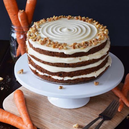 The Best Carrot Cake w/ Maple Cream Cheese Frosting - Sweet Somethings