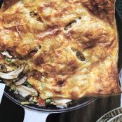 Skillet Chicken Pot Pie with Leeks and Mushrooms