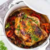 Cuban Chicken with Chili Roasted Yams