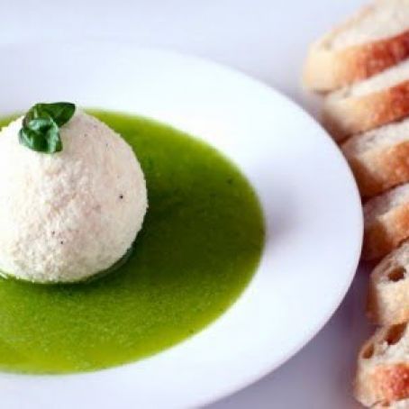 Parmesan-Crusted Goat Cheese with Basil Oil