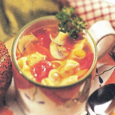 Blushing Chicken Noodle Soup