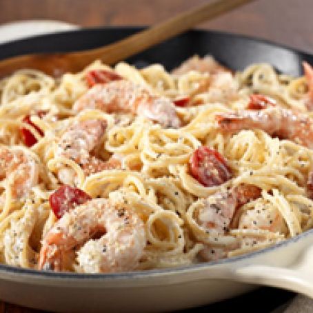 Cracked Black Pepper-Shrimp Alfredo