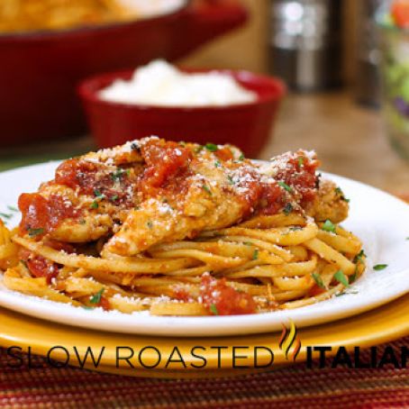 25 Minute Chicken Parmesan Pasta Toss