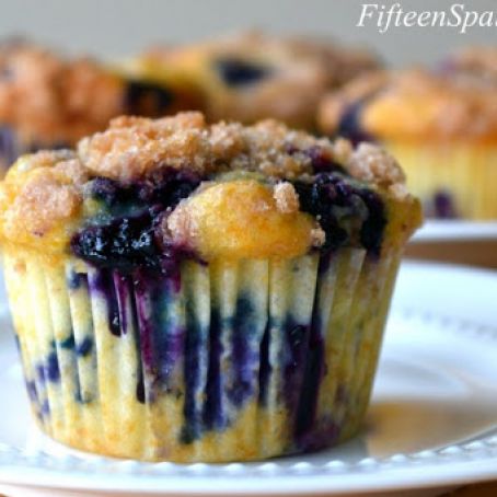 Blueberry Meyer Lemon Muffins with Streusel Crumb Topping