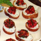 Fire Roasted Tomato and Olive Bruschetta
