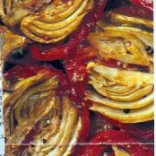 BAKE RED PEPPERS STUFFED WITH FENNEL