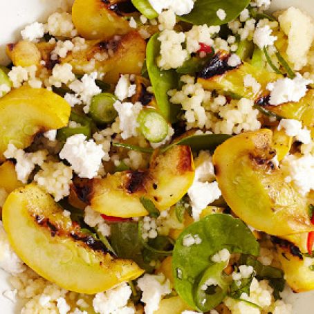 Couscous Salad with Grilled Squash, Feta and Mint