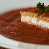 Warm Gazpacho with Goat Cheese Croutons