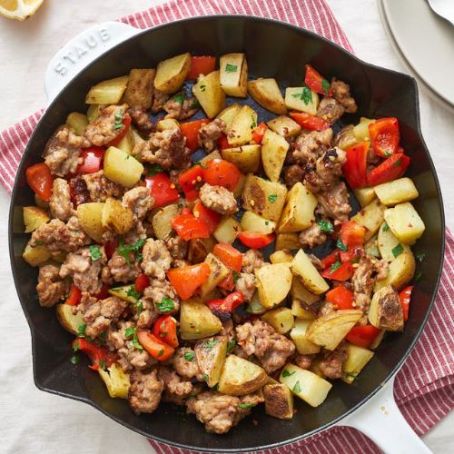 Fried Potatoes and Sausage