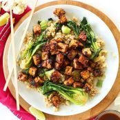 Crispy Peanut Tofu & Cauliflower Rice Stir-Fry