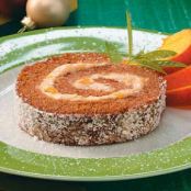 Peachy Gingerbread Cake Roll