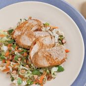 Roasted Sesame Pork Tenderloin with Asian Slaw