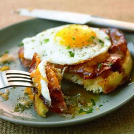 Waffles with Ham and Egg