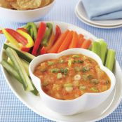 Cheddar Fondue with Green Chilies, Tomatoes and Scallions