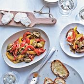 Anchovy and Roasted-Pepper Salad with Goat Cheese