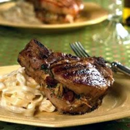 Pork Chops Stuffed with Smoked Gouda and Bacon