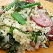 Sausage, Rice and Black-eyed Peas - Dutch Oven