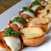Meatball Sliders with Basil Pesto