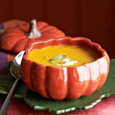 Roasted Pumpkin Soup with Cider Cream